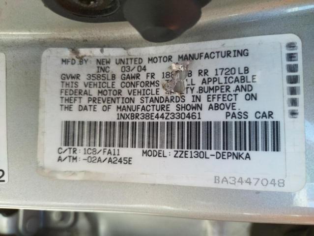 Photo 10 from auction – 2004 TOYOTA COROLLA CE with VIN 1NXBR38E44Z330461