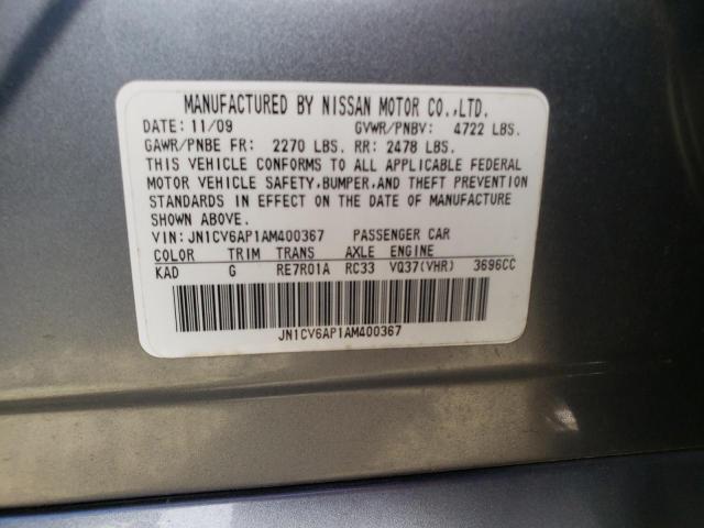 Photo 10 from auction – 2010 INFINITI G37 BASE with VIN JN1CV6AP1AM400367