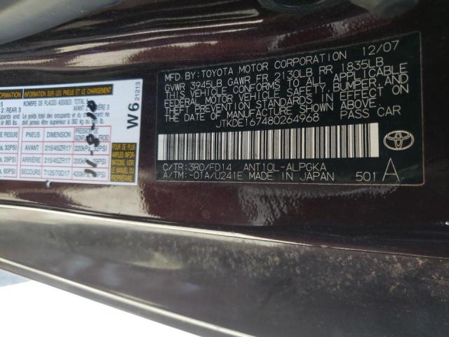 Photo 10 from auction – 2008 TOYOTA SCION TC with VIN JTKDE167480264968