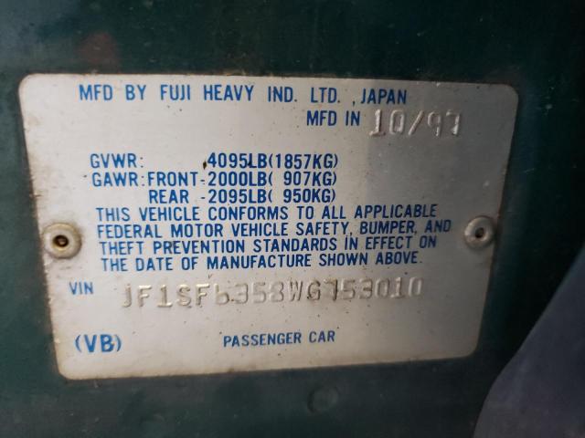 Photo 10 from auction – 1998 SUBARU FORESTER L with VIN JF1SF6358WG753010