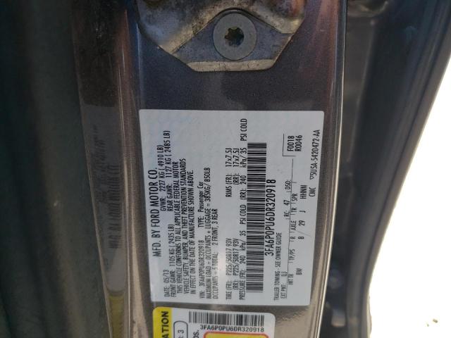 Photo 10 from auction – 2013 FORD FUSION SE with VIN 3FA6P0PU6DR320918
