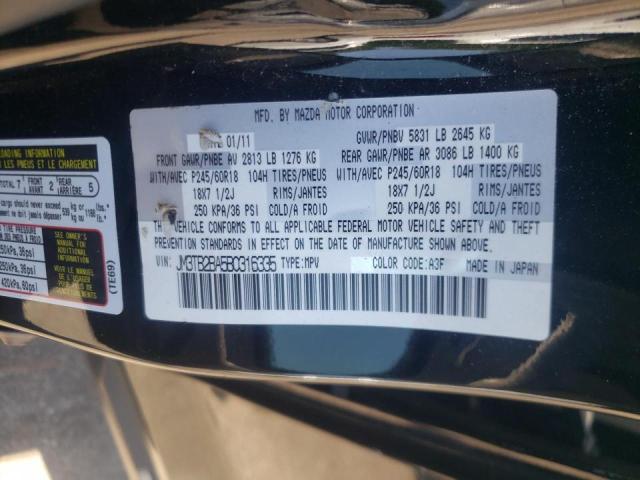 Photo 10 from auction – 2011 MAZDA CX-9 with VIN JM3TB2BA5B0316335