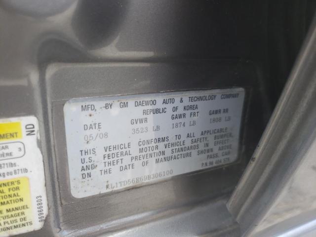 Photo 10 from auction – 2009 CHEVROLET AVEO LS with VIN KL1TD56E69B306100