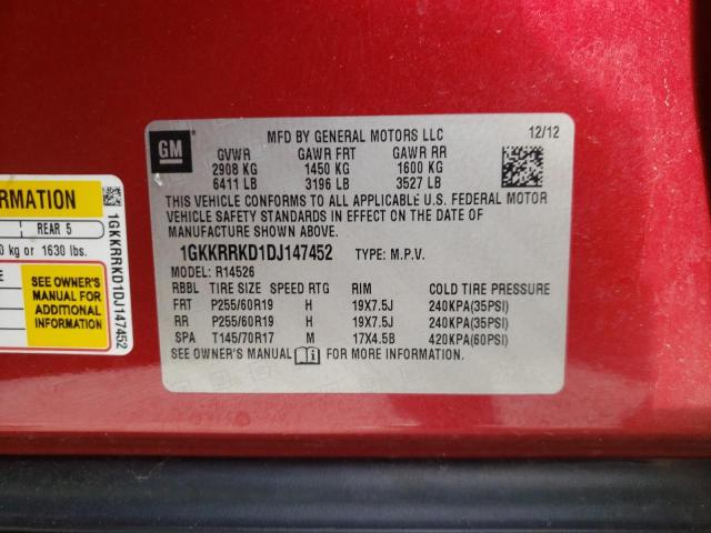 Photo 10 from auction – 2013 GMC ACADIA SLT with VIN 1GKKRRKD1DJ147452
