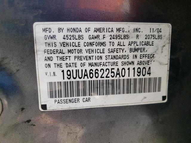 Photo 10 from auction – 2005 ACURA TL with VIN 19UUA66225A011904