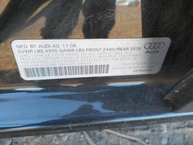 Photo 10 from auction – 2009 AUDI A4 PRESTIG with VIN WAUMF78K89N040189