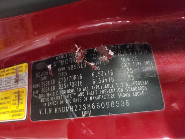 Photo 10 from auction – 2006 KIA SEDONA EX with VIN KNDMB233866098536