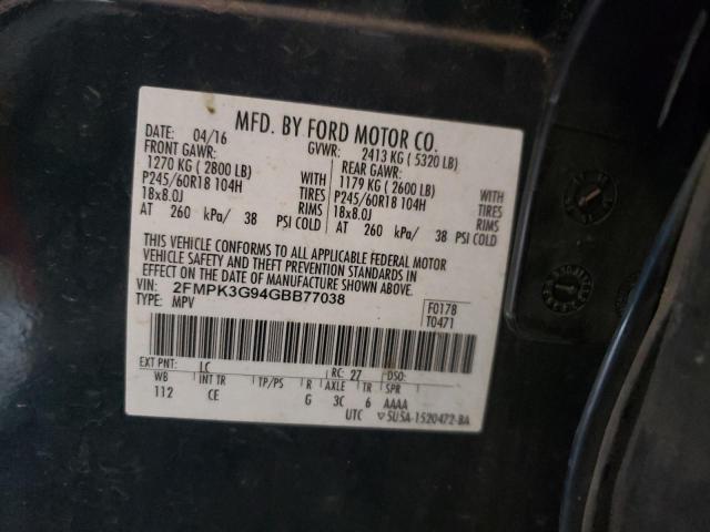 Photo 10 from auction – 2016 FORD EDGE SE with VIN 2FMPK3G94GBB77038