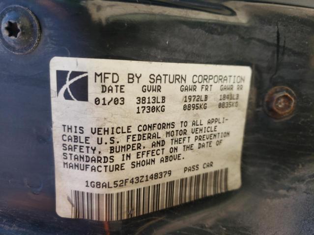 Photo 10 from auction – 2003 SATURN ION LEVEL with VIN 1G8AL52F43Z148379