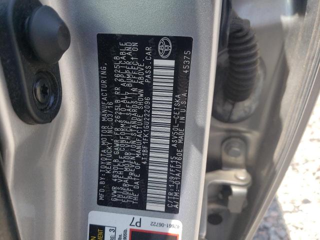 Photo 10 from auction – 2016 TOYOTA CAMRY LE with VIN 4T1BF1FK1GU222096
