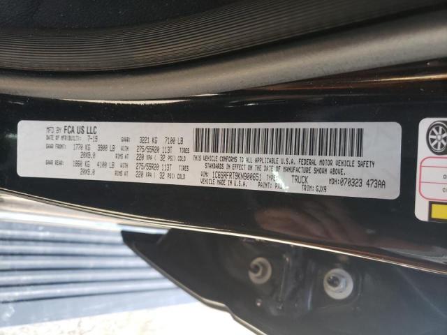 Photo 10 from auction – 2019 RAM 1500 LARAM with VIN 1C6SRFRT9KN900651