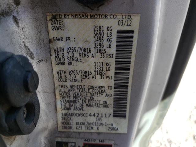 Photo 10 from auction – 2012 NISSAN FRONTIER S with VIN 1N6AD0CW3CC442117