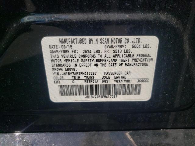 Photo 10 from auction – 2015 INFINITI Q50 BASE with VIN JN1BV7AR2FM417267