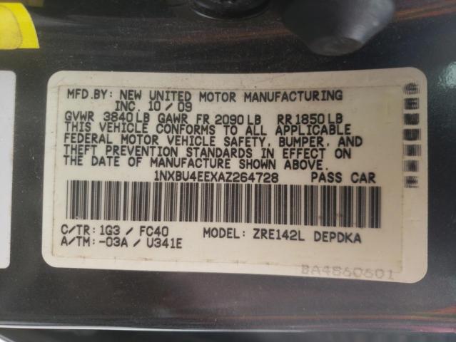 Photo 10 from auction – 2010 TOYOTA COROLLA BA with VIN 1NXBU4EEXAZ264728