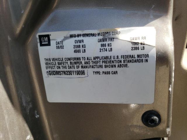 Photo 10 from auction – 2003 CADILLAC CTS with VIN 1G6DM57N230119096