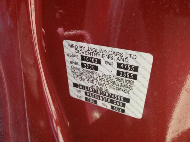 Photo 10 from auction – 2003 JAGUAR S-TYPE with VIN SAJEA01T83FM74566
