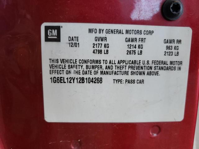 Photo 10 from auction – 2002 CADILLAC ELDORADO E with VIN 1G6EL12Y12B104268