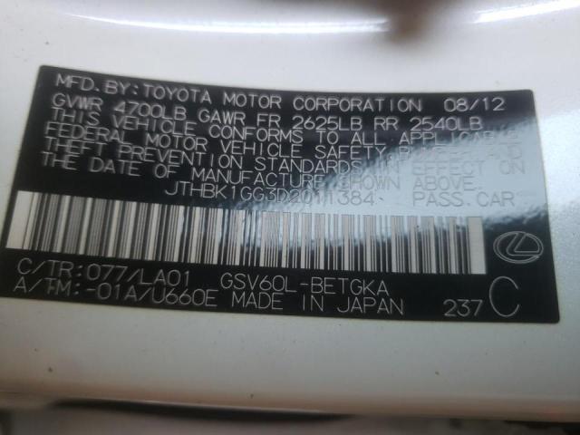 Foto 10 de la subasta – 2013 LEXUS ES 350 con VIN JTHBK1GG3D2011384