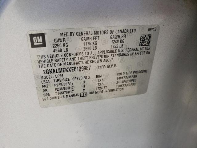 Photo 10 from auction – 2014 GMC TERRAIN SL with VIN 2GKALMEKXE6139987
