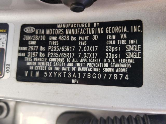 Photo 10 from auction – 2011 KIA SORENTO BA with VIN 5XYKT3A17BG077874