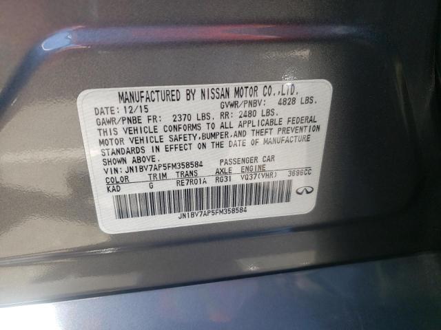 Photo 10 from auction – 2015 INFINITI Q50 BASE with VIN JN1BV7AP5FM358584