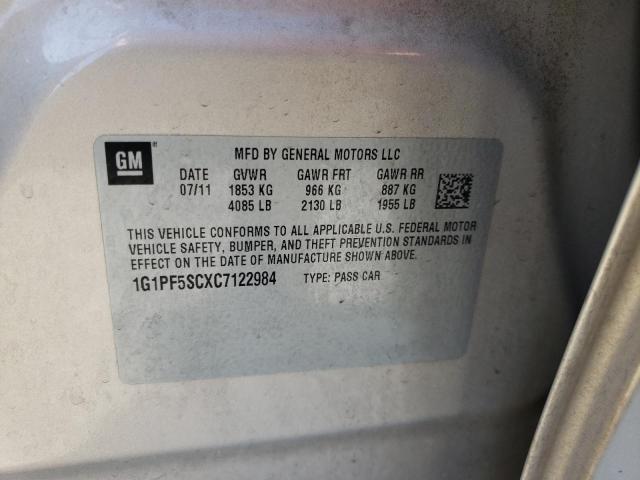 Photo 10 from auction – 2012 CHEVROLET CRUZE LT with VIN 1G1PF5SCXC7122984