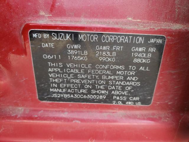 Photo 10 from auction – 2012 SUZUKI SX4 with VIN JS2YB5A30C6300289