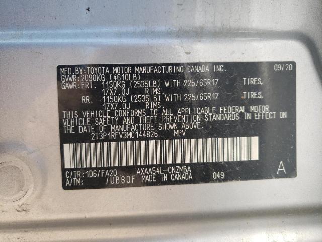 Photo 10 from auction – 2021 TOYOTA RAV4 XLE with VIN 2T3P1RFV3MC144826