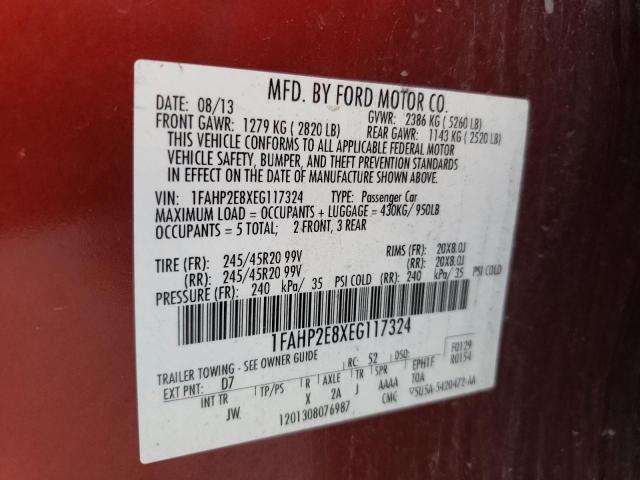 Photo 10 from auction – 2014 FORD TAURUS SEL with VIN 1FAHP2E8XEG117324