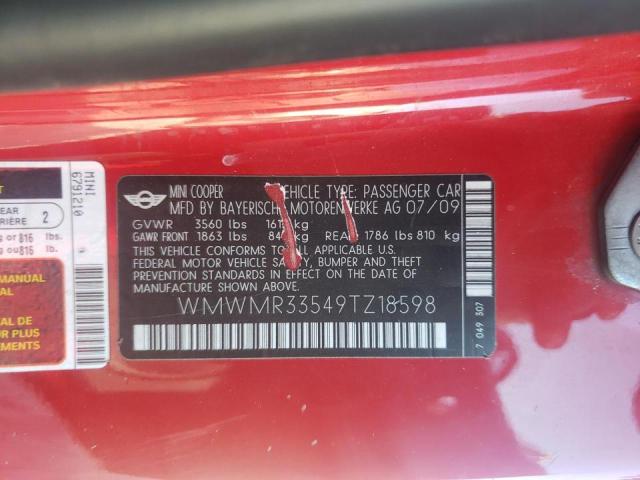 Photo 10 from auction – 2009 MINI COOPER with VIN WMWMR33549TZ18598