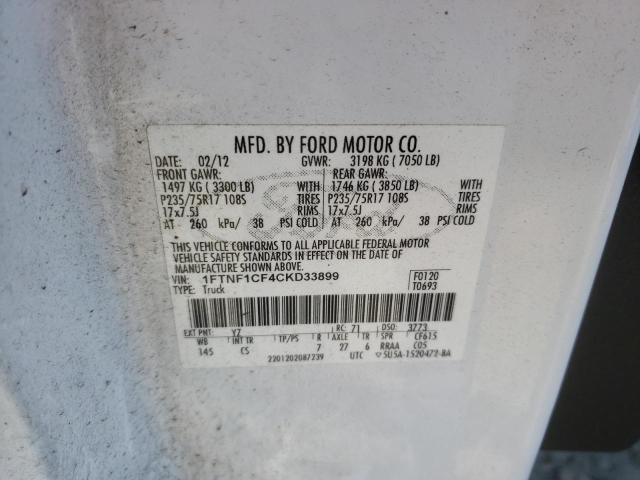 Photo 10 from auction – 2012 FORD F150 with VIN 1FTNF1CF4CKD33899