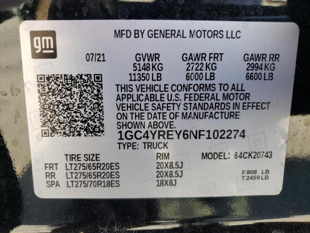 Photo 10 from auction – 2022 CHEVROLET SILVERADO with VIN 1GC4YREY6NF102274