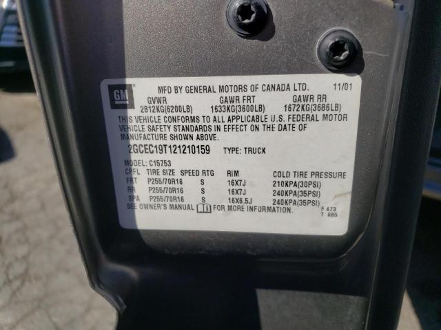 Photo 10 from auction – 2002 CHEVROLET silverado with VIN 2GCEC19T121210159