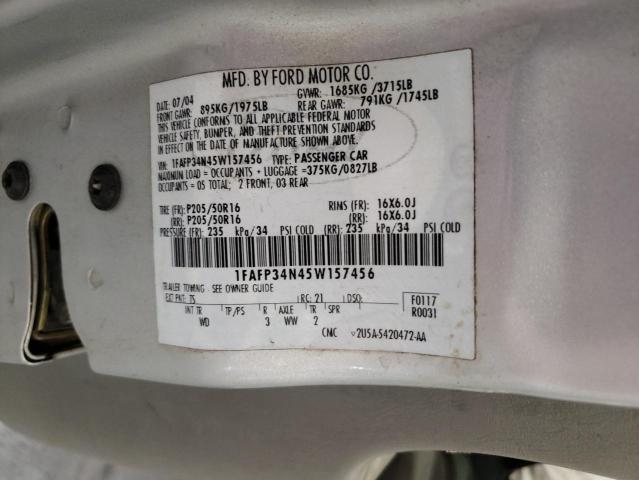 Photo 10 from auction – 2005 FORD FOCUS ZX4 with VIN 1FAFP34N45W157456