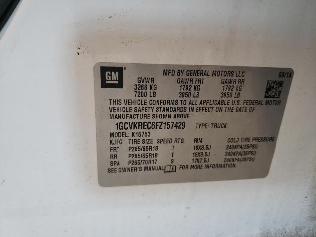 Photo 10 from auction – 2015 CHEVROLET SILVERADO with VIN 1GCVKREC6FZ157429
