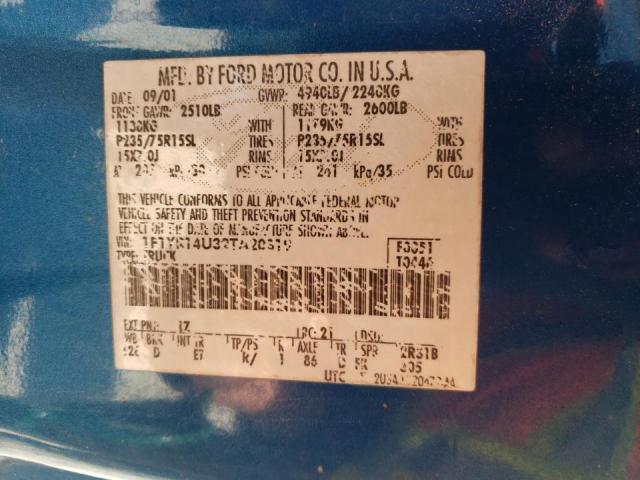 Photo 10 from auction – 2002 FORD RANGER SUP with VIN 1FTYR14U32TA20319