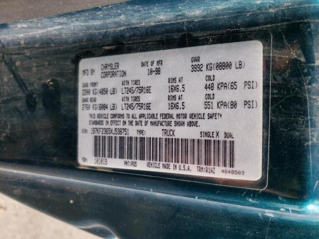 Photo 10 from auction – 1999 DODGE RAM 2500 with VIN 1B7KF2365XJ538751