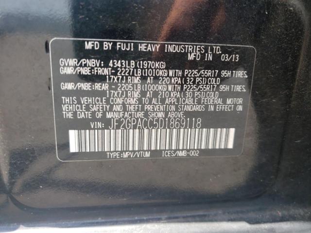 Photo 10 from auction – 2013 SUBARU XV CROSSTR with VIN JF2GPACC5D1869118