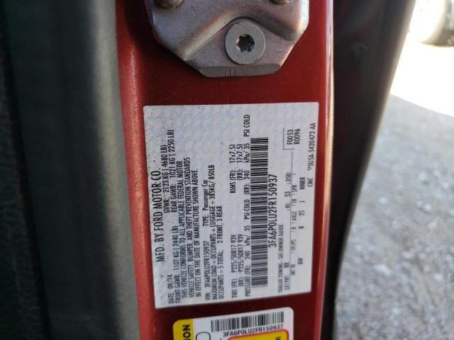 Photo 10 from auction – 2015 FORD FUSION SE with VIN 3FA6P0LU2FR150937