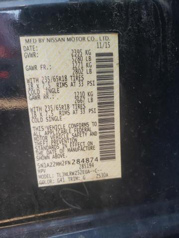 Photo 10 from auction – 2015 NISSAN MURANO with VIN 5N1AZ2MH2FN284874
