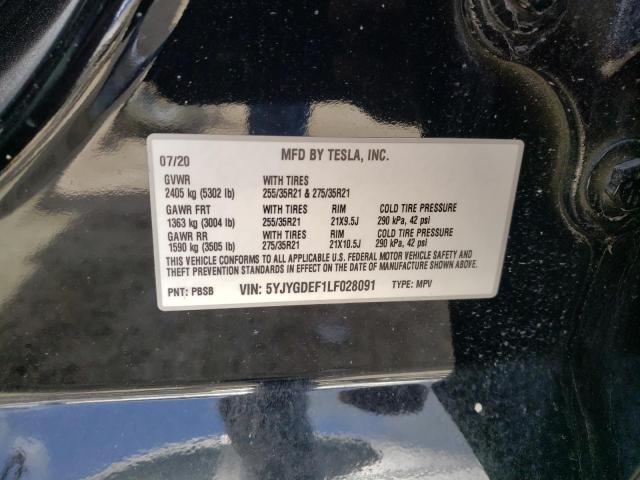 Photo 10 from auction – 2020 TESLA MODEL Y with VIN 5YJYGDEF1LF028091