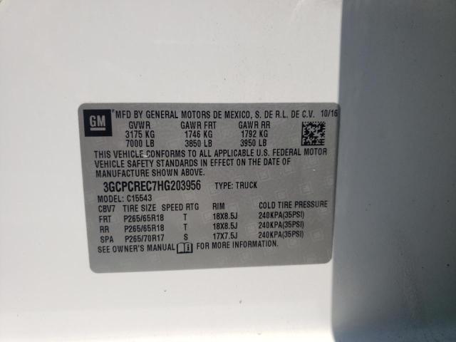 Photo 10 from auction – 2017 CHEVROLET SILVERADO with VIN 3GCPCREC7HG203956