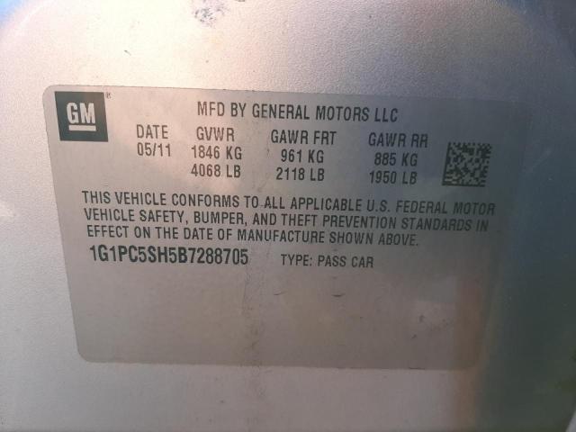 Photo 10 from auction – 2011 CHEVROLET CRUZE LS with VIN 1G1PC5SH5B7288705