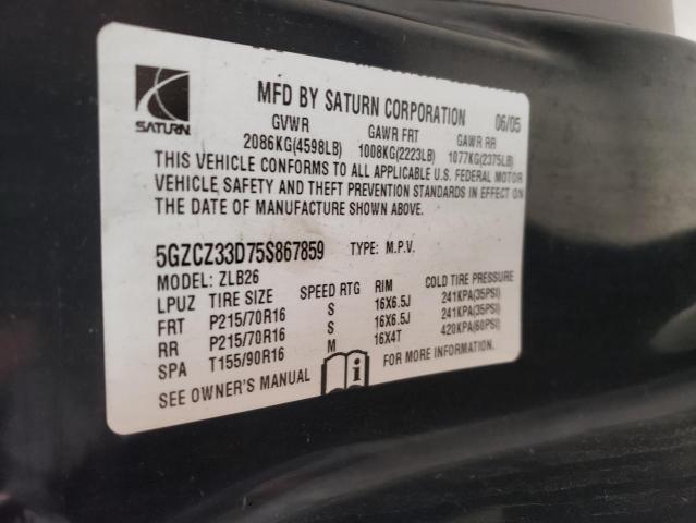 Photo 10 from auction – 2005 SATURN VUE with VIN 5GZCZ33D75S867859