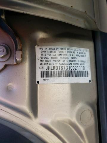 Photo 10 from auction – 2001 HONDA CR-V SE with VIN JHLRD18731C021110
