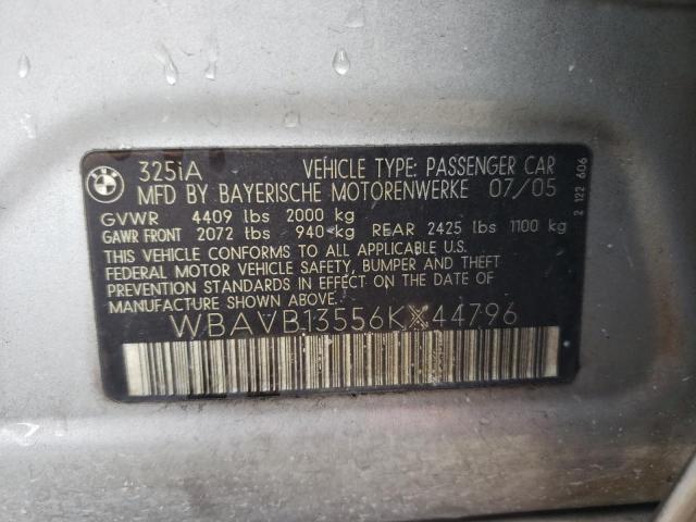 Photo 10 from auction – 2006 BMW 325 I with VIN WBAVB13556KX44796