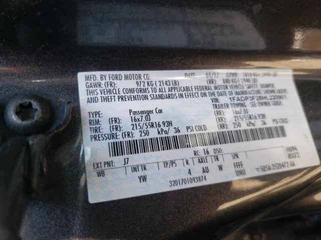 Photo 10 from auction – 2017 FORD FOCUS SE with VIN 1FADP3F28HL220901