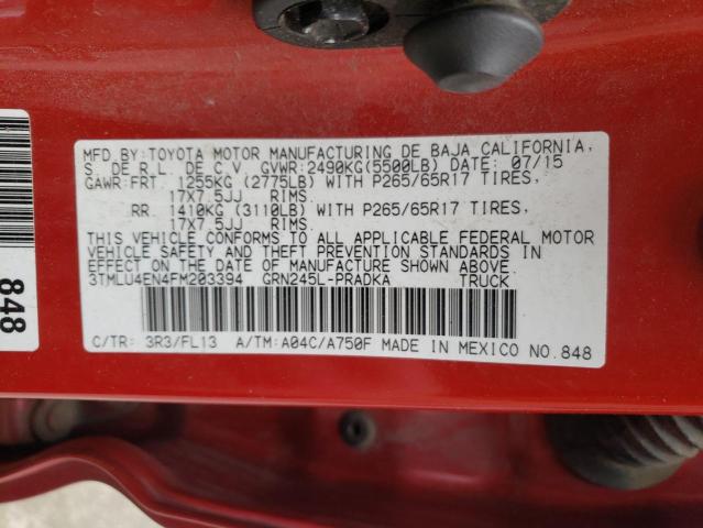 Photo 10 from auction – 2015 TOYOTA TACOMA DOU with VIN 3TMLU4EN4FM203394