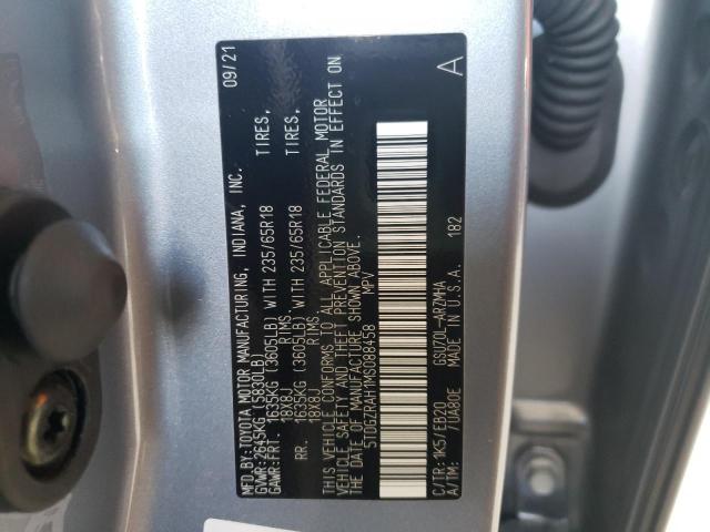 Photo 10 from auction – 2021 TOYOTA HIGHLANDER with VIN 5TDGZRAH1MS088458
