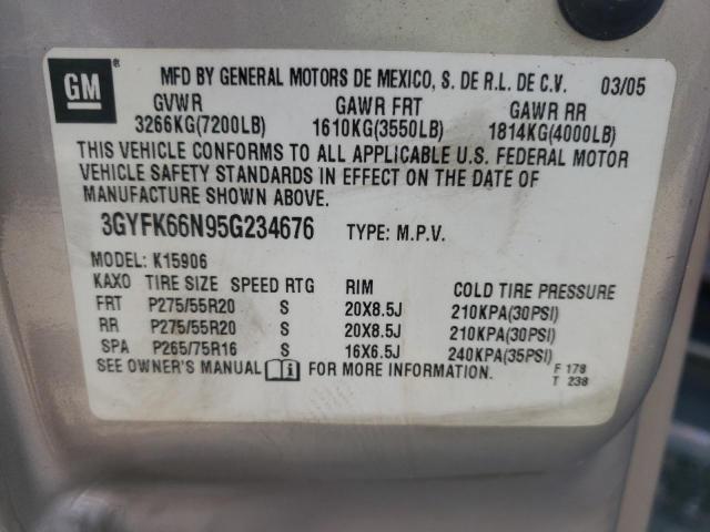 Photo 10 from auction – 2005 CADILLAC ESCALADE E with VIN 3GYFK66N95G234676